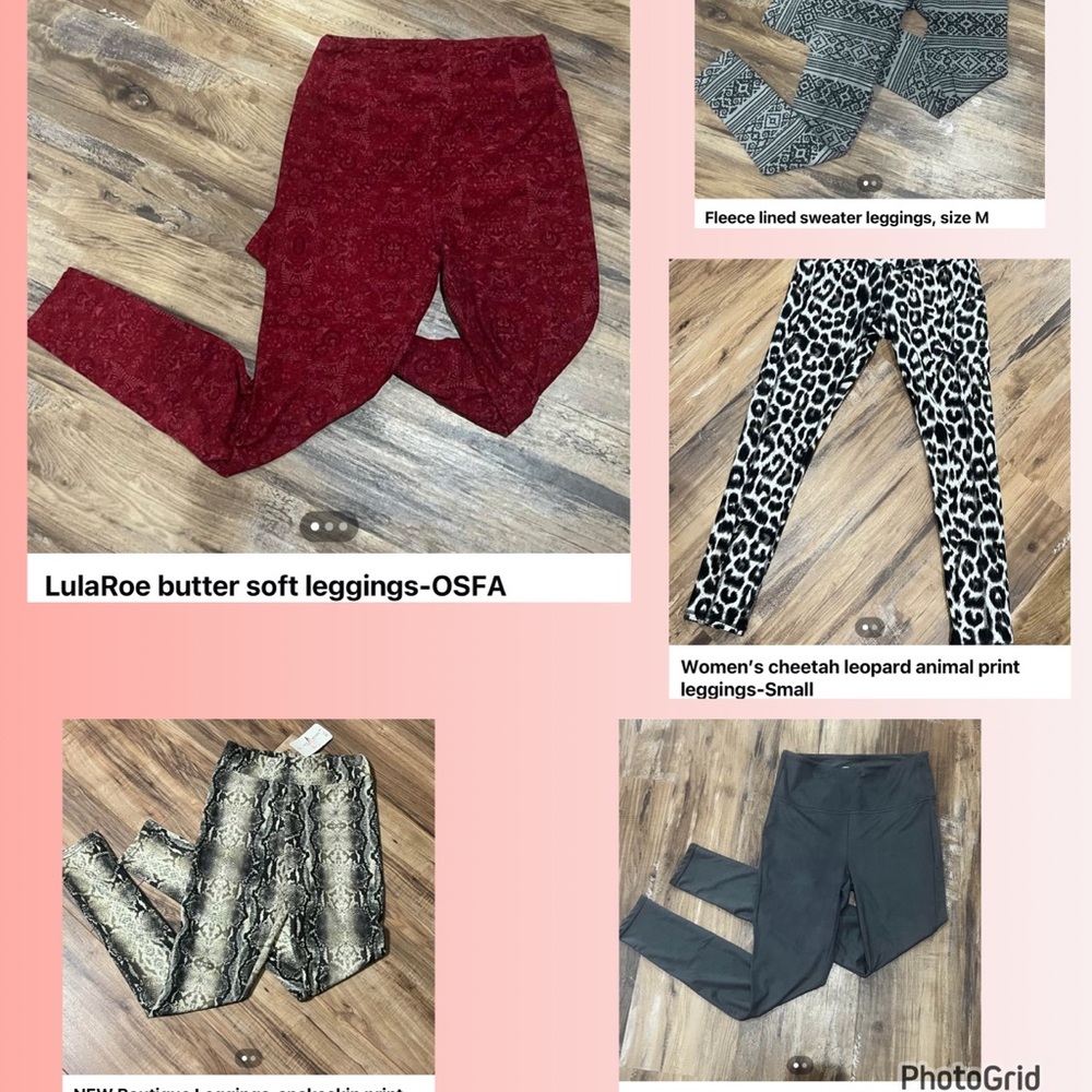 Bundle of 5 pair of leggings, some brand new -S/M